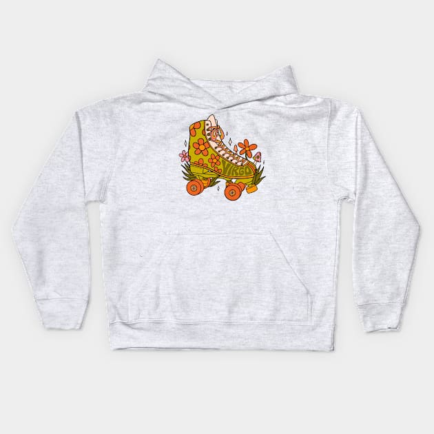 Virgo Roller Skate Kids Hoodie by Doodle by Meg